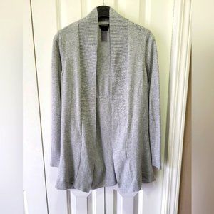 ANN TAYLOR Size XS Light Gray Split Back Cardigan Sweater